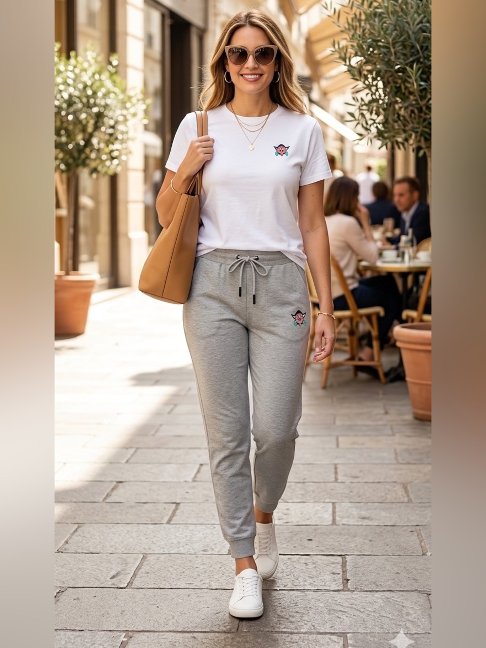 Badgley Mischka Grey Joggers Lounge Pants 1X